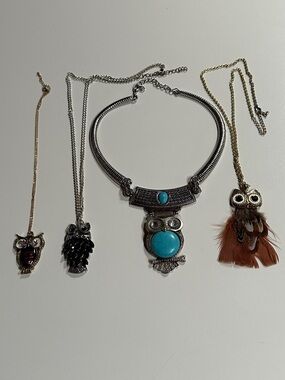 Boho Owl Necklaces Bundle